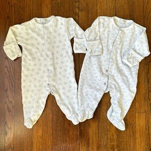 Set of 2 Kissy Kissy onesies, neutral print, 0-3 mo